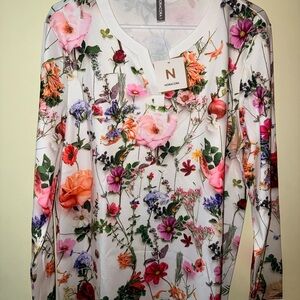 Floral Long Sleeve Top - Multicolor